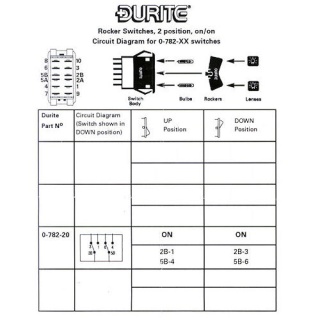0-782-20 Durite Change Over Double-pole Non-Illuminated Switch Body