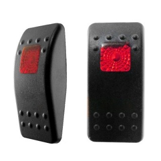 0-795-95 Single Window Red Lens Rocker Switch Cover