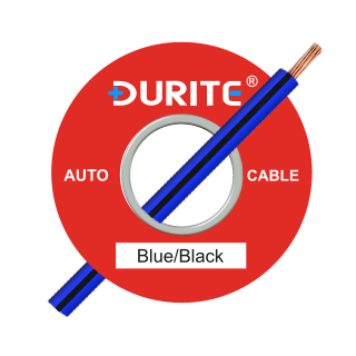 0-932-21 100m x 1.00mm² Blue-Black 16.5A Auto Single Core Cable