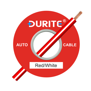 0-932-57 100m x 1.00mm² Red-White 16.5A Auto Single Core Cable