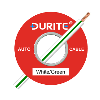 0-932-74 100m x 1.00mm² White-Green 16.5A Auto Single-core Cable