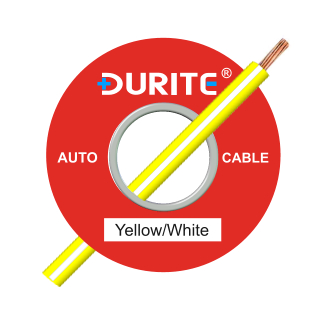 0-932-87 100m x 1.00mm² Yellow-White 16.5A Auto Single-core Cable