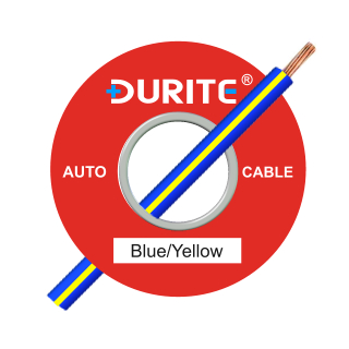 0-941-28 50m x 0.65mm² Blue-Yellow 5.75A Auto Single Core Electric Cable