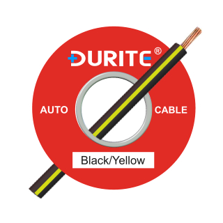 0-942-18 50m x 1.00mm² Black-Yellow Auto Single Core Cable