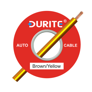 0-942-38 50m x 1.00mm² Brown-Yellow Auto Single Core Cable