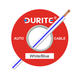 0-942-72 50m x 1.00mm² White-Blue 8.75A Auto Single Core Cable