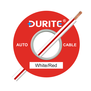0-942-75 50m x 1.00mm² White-Red 8.75A Auto Single Core Cable