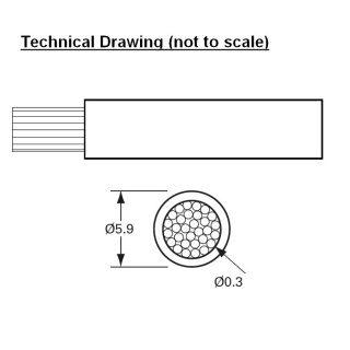 0-947-03 30m x 6.00mm² Brown 42A Auto Single-core Cable