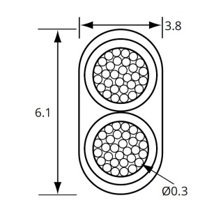 0.65mm² Red-Black 5.75A Twin-core Flat PVC Cable | Re: 0-951-00