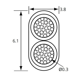 0.65mm Red-Black 5.75A Twin-core Flat PVC Cable | Re: 0-951-00