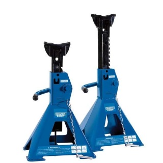 01813 | Pair of Pneumatic Rise Ratcheting Axle Stands 3 Tonne