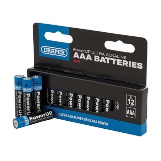 03968 | Draper PowerUP Ultra Alkaline AAA Batteries (Pack of 12)