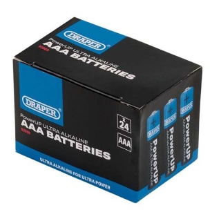03969 | Draper PowerUP Ultra Alkaline AAA Batteries (Pack of 24)