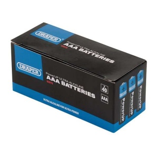 03970 | Draper PowerUP Ultra Alkaline AAA Batteries (Pack of 40)