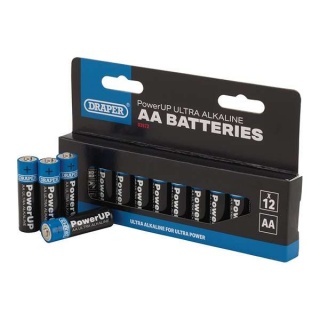 03972 | Draper PowerUP Ultra Alkaline AA Batteries (Pack of 12)