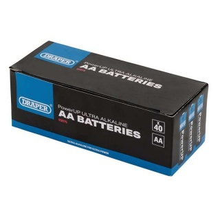 03975 | Draper PowerUP Ultra Alkaline AA Batteries (Pack of 40)
