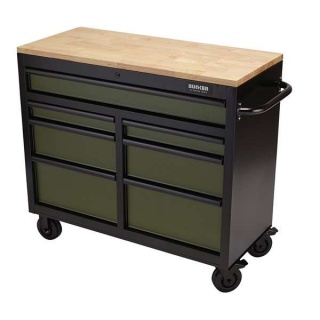08221 | BUNKER® Workbench Roller Tool Cabinet 7 Drawer 41'' Green