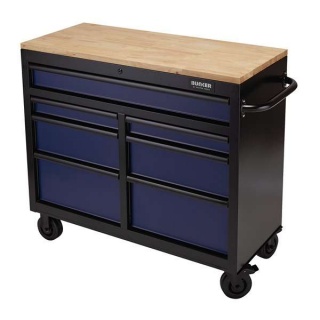 08222 | BUNKER® Workbench Roller Tool Cabinet 7 Drawer 41'' Blue