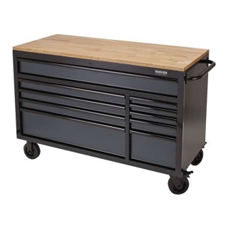 08227 | BUNKER® Workbench Roller Tool Cabinet 10 Drawer 56'' Grey