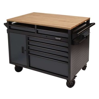 08251 | BUNKER® Multi-Functional Workbench Roller Tool Cabinet 14 Drawer 48'' Grey