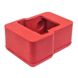 Red Rubber Battery Terminal Cover - Side Entry Terminals | Re: 1-558-99