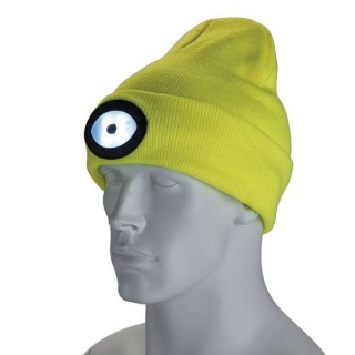 10008 | Beanie Hat with Rechargeable Torch One Size 1W 100 Lumens High-vis Yellow