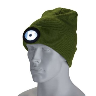 10018 | Beanie Hat with Rechargeable Torch One Size 1W 100 Lumens Green
