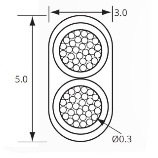 1.00mm² Blue & Brown 16.50A Thin Wall Twin-core Flat Cable | Re: 0-951-52