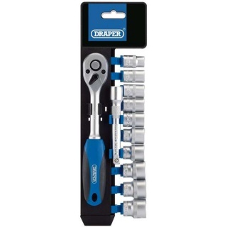 16371 | Metric Socket and Ratchet Set 3/8'' Square Drive (12 Piece)