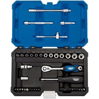 Draper Steckschlüssel-Set 12-tlg. – Mehrfach-Antrieb, 3/8 Zoll, Chrom-Vanadium, Mit Aufhänger