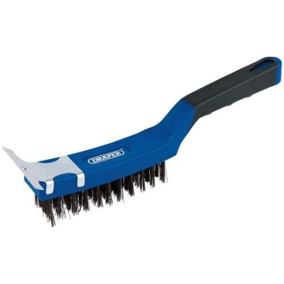 17182 | 4 Row Carbon Steel Wire Scratch Brush with Scraper 285mm
