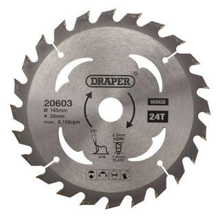 20603 | TCT Circular Saw Blade for Wood 165 x 20mm 24T