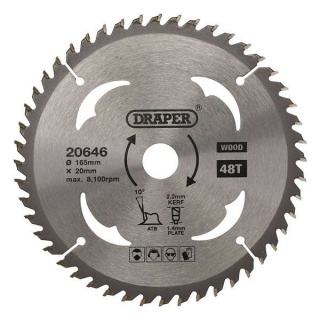 20646 | TCT Circular Saw Blade for Wood 165 x 20mm 48T