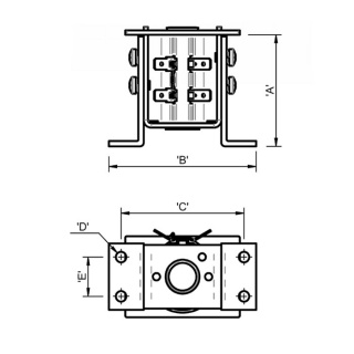 2155-165 Albright Large Solenoid L-Shape Mounting Bracket