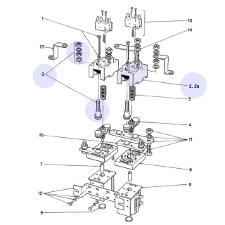 2155-20A Albright SW202 Series Contactor Top Cover with Fixed Contacts