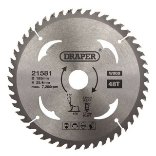 21581 | TCT Circular Saw Blade for Wood 185 x 25.4mm 48T