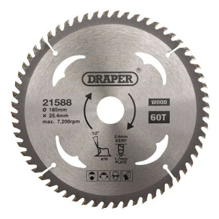 21588 | TCT Circular Saw Blade for Wood 185 x 25.4mm 60T