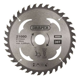 21660 | TCT Circular Saw Blade for Wood 210 x 30mm 36T
