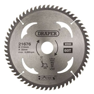 21676 | TCT Circular Saw Blade for Wood 210 x 30mm 60T