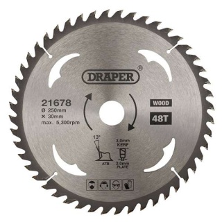 21678 | TCT Circular Saw Blade for Wood 250 x 30mm 48T