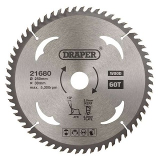 21680 | TCT Circular Saw Blade for Wood 250 x 30mm 60T