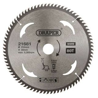 21681 | TCT Circular Saw Blade for Wood 250 x 30mm 80T