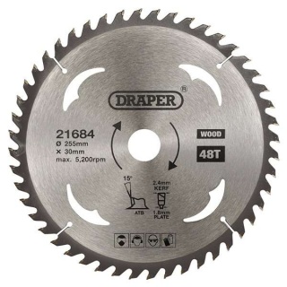 21684 | TCT Circular Saw Blade for Wood 255 x 30mm 48T