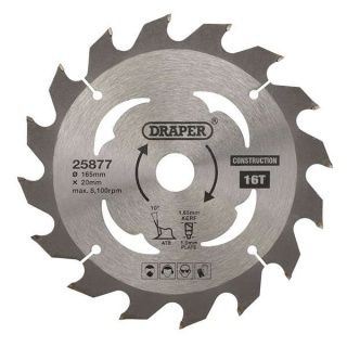 25877 | TCT Cordless Construction Circular Saw Blade for Wood & Composites 165 x 20mm 16T