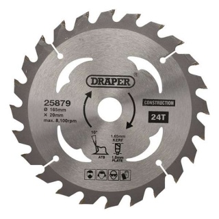 25879 | TCT Cordless Construction Circular Saw Blade for Wood & Composites 165 x 20mm 24T
