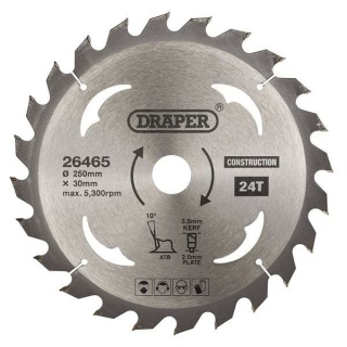 26465 | TCT Construction Circular Saw Blade 250 x 30mm 24T