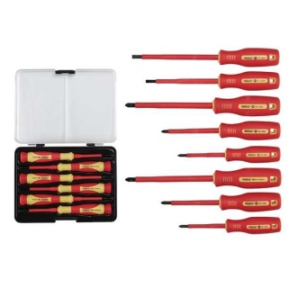 28028 | VDE Approved Fully Insulated Screwdriver and Precision Screwdriver Set (14 Piece)