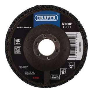 37607 | Polycarbide Strip Disc 115mm 22.23mm 180 Grit Black