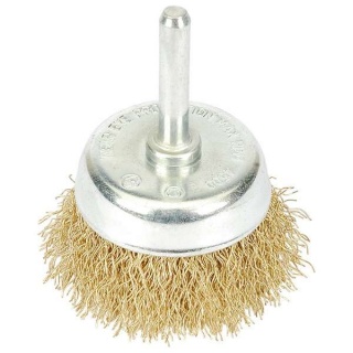 41432 | Brassed Steel Crimped Wire Cup Brush 50mm
