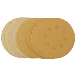 60161 | Gold Sanding Discs with Hook & Loop 125mm Assorted Grit - 120G 180G 240G 320G 400G (Pack of 10)